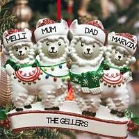 Llama Family of 4 Ornament