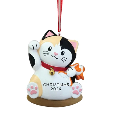 Lucky Cat Maneki Neko Ornament