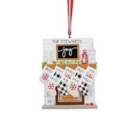 Mantle Stocking Family of 9 Ornament