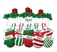 Mitten Family of 10 Ornament