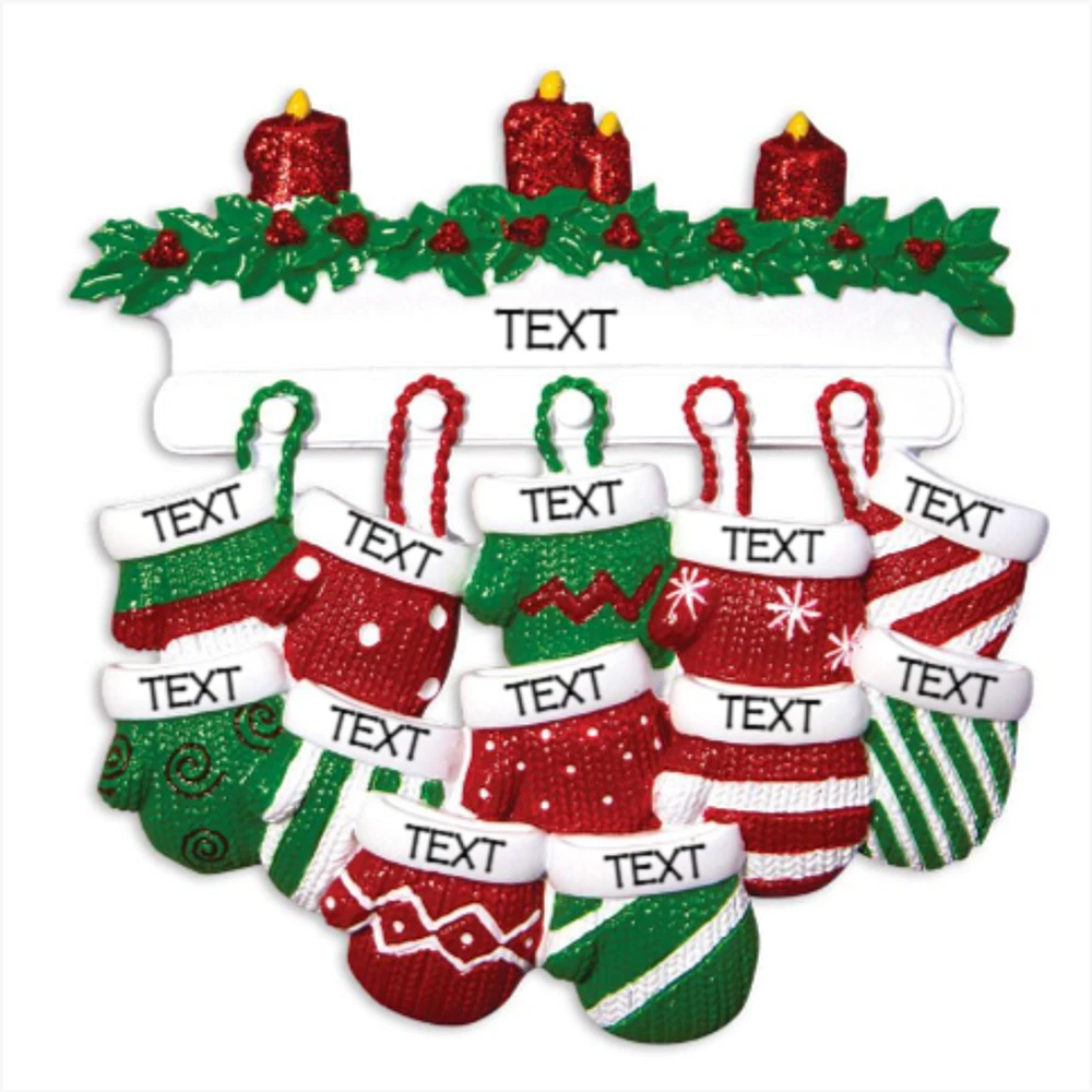 Mitten Family of 12 Ornament