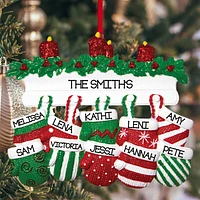Mitten Family of 10 Ornament