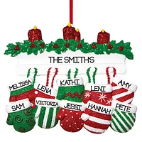 Mitten Family of 10 Ornament