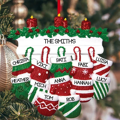 Mitten Family of 12 Ornament