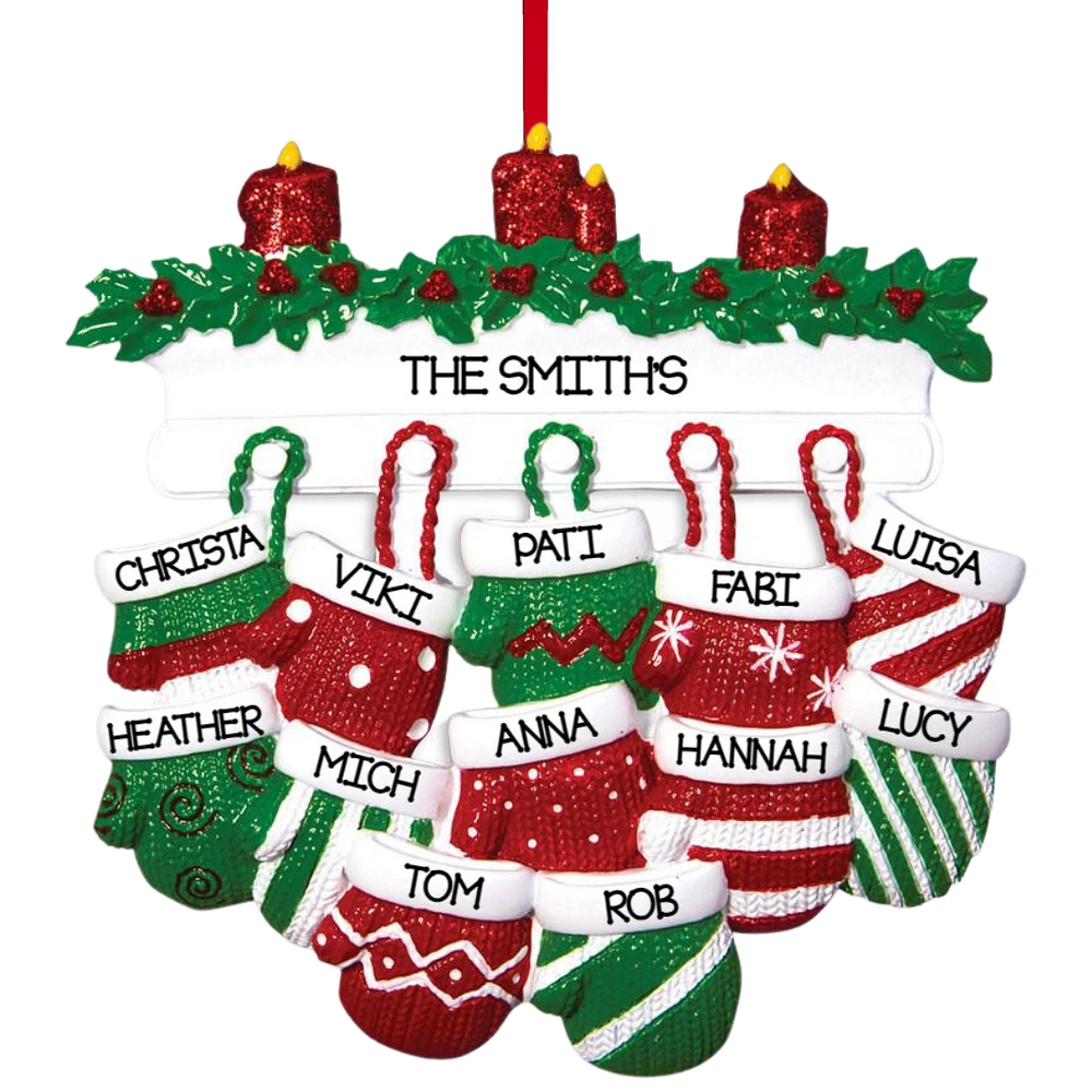 Mitten Family of 12 Ornament