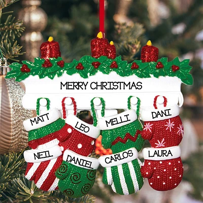Mitten Family of 8 Ornament