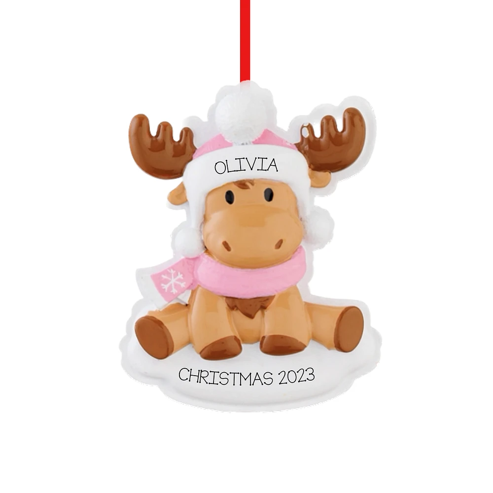 Pink Moose Ornament