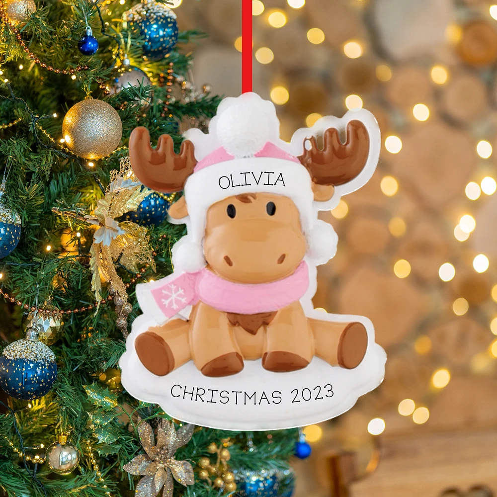 Pink Moose Ornament