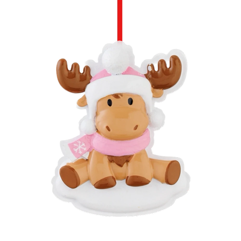 Pink Moose Ornament