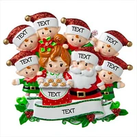Mr & Mrs Claus family of 8 Ornament