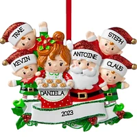 Mr & Mrs Claus family of 6 Ornament