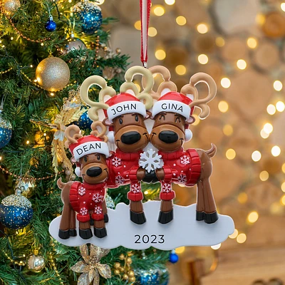 Mr & Mrs Reindeer Family of Ornament