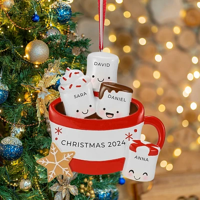 New Hot Cocoa Family of 4 Ornament