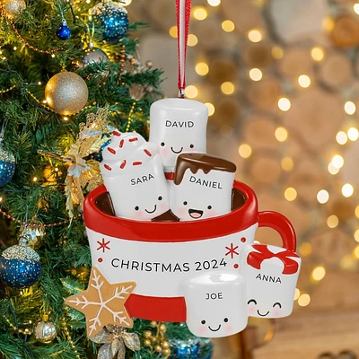 New Hot Cocoa Family of 5 Ornament