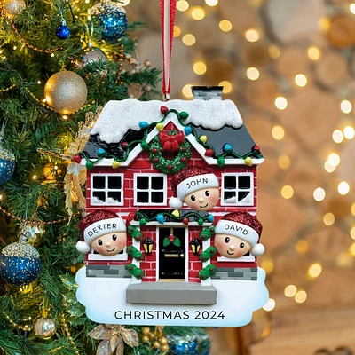 New House Family of 3 Ornament