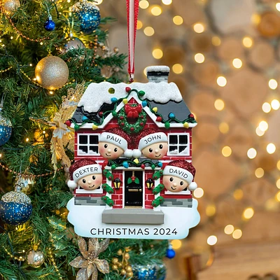 New House Family of 4 Ornament