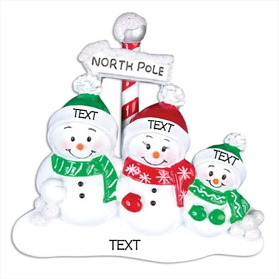 North Pole Family of Ornament