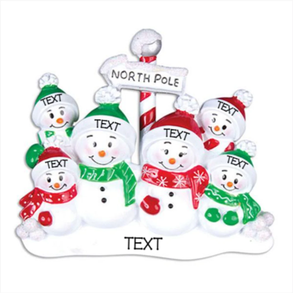 North Pole Family of 6 Ornament