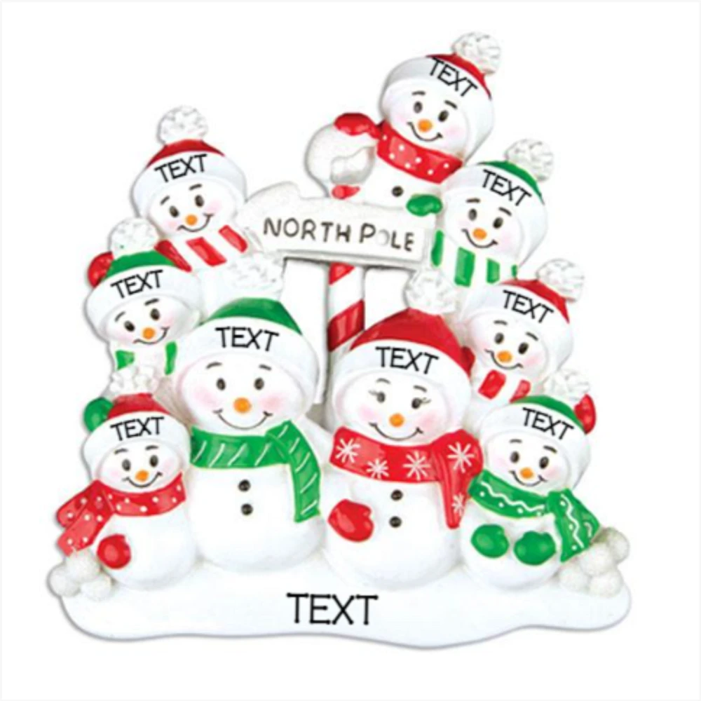 North Pole Family of 9 Ornament