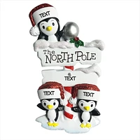 North Pole Penguin family of Ornament