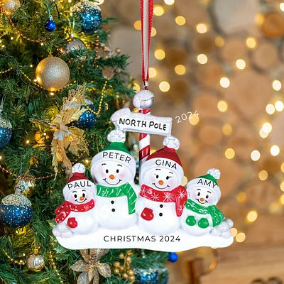 North Pole Family of 4 Ornament