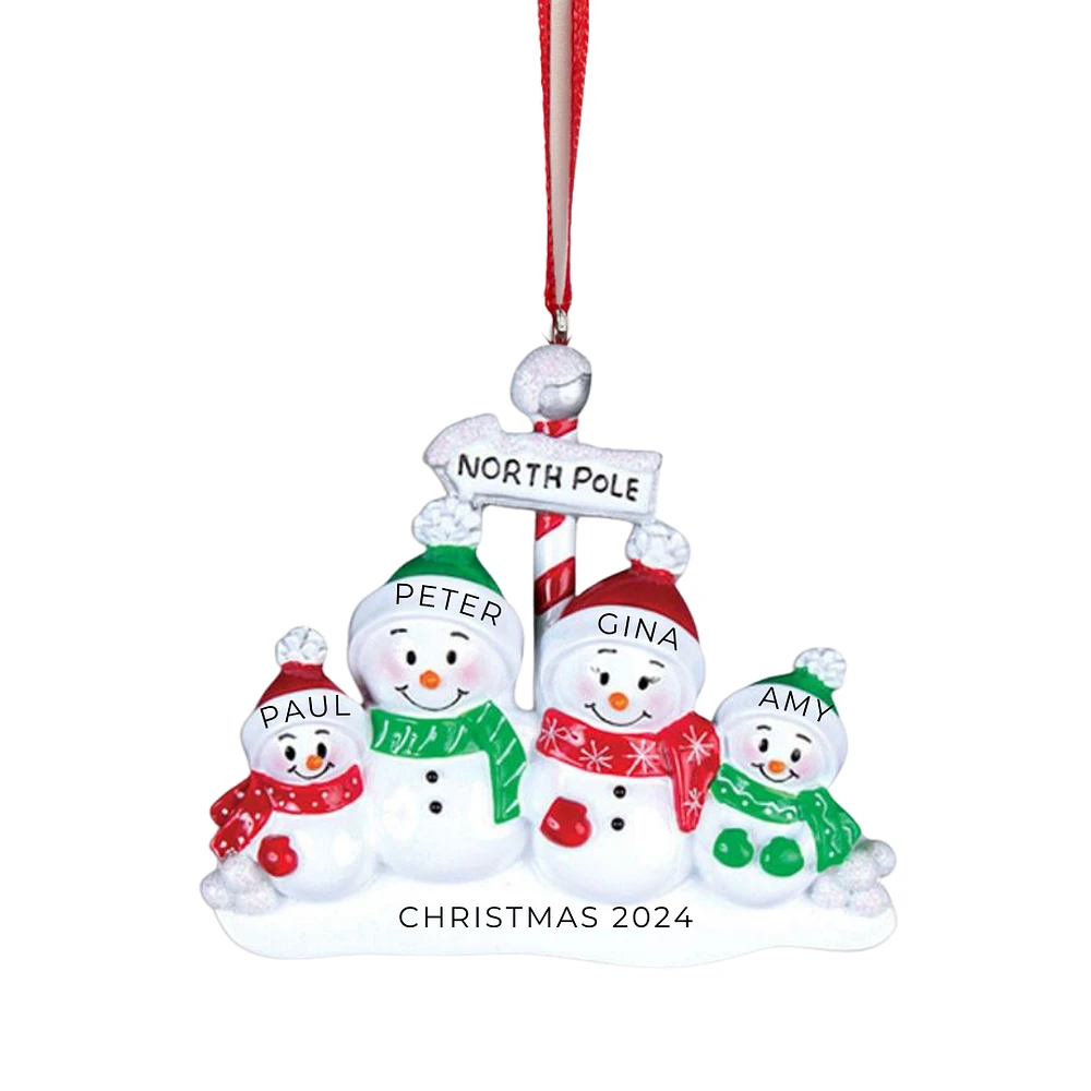 North Pole Family of 4 Ornament