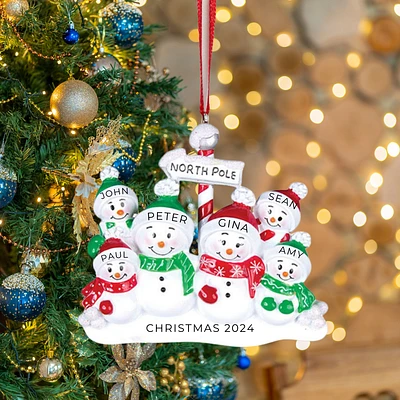 North Pole Family of 6 Ornament