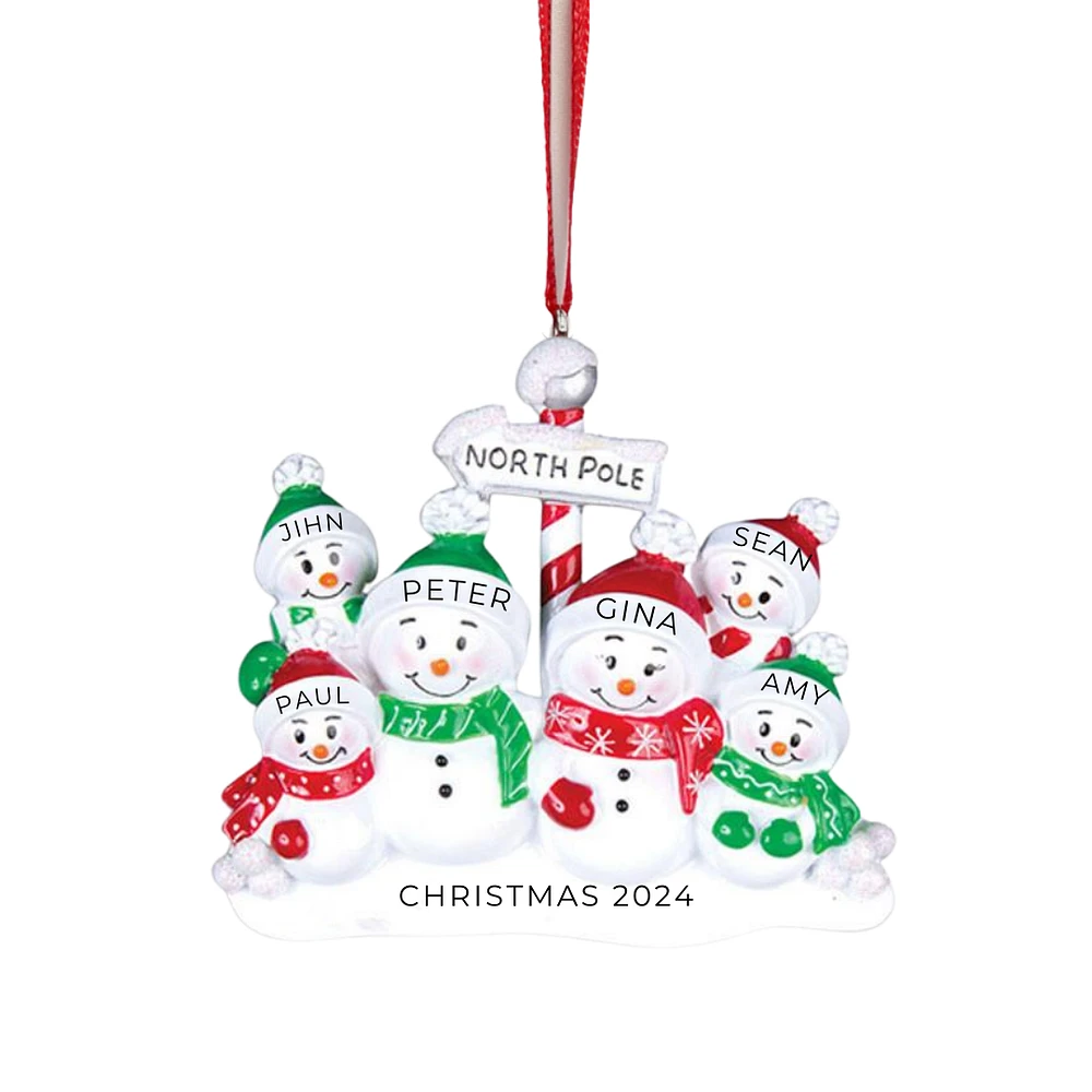 North Pole Family of 6 Ornament