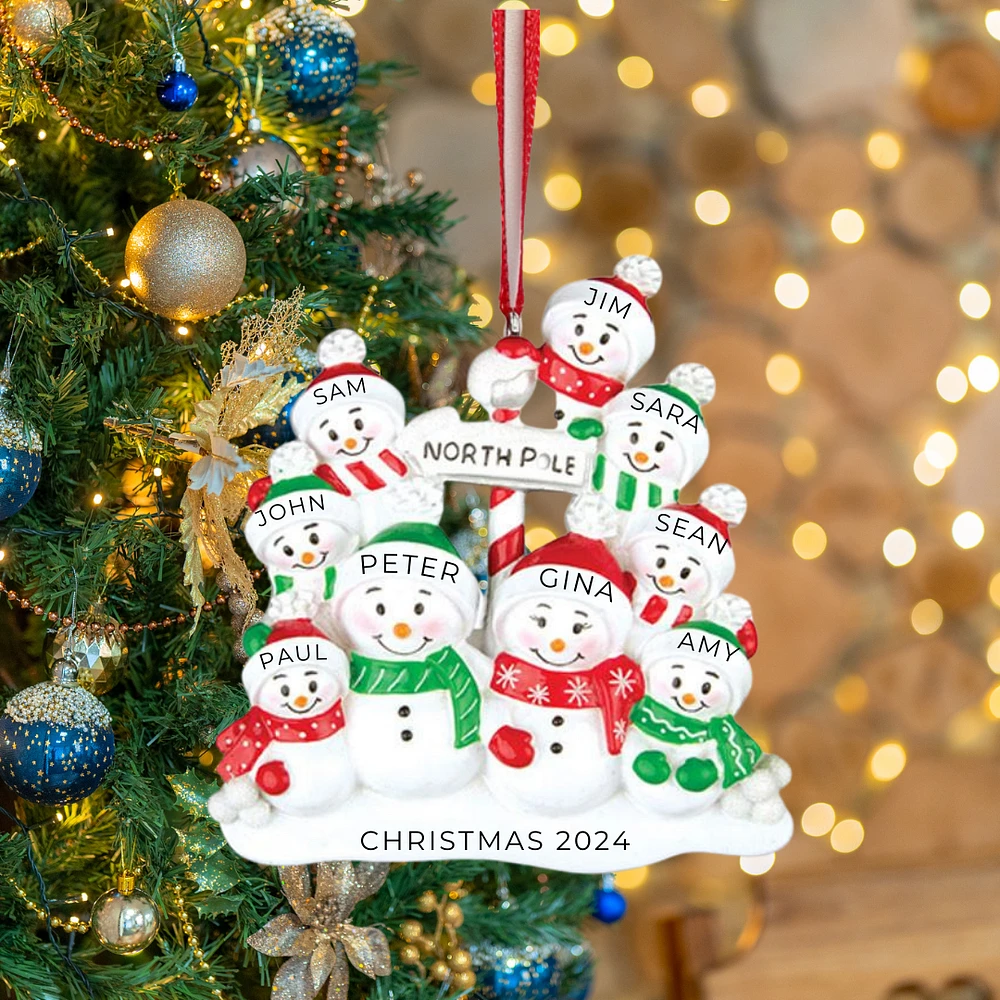 North Pole Family of 9 Ornament