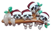 Sloth Family - Family of 4 Ornament