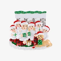 Fireplace Family of 6 Ornament