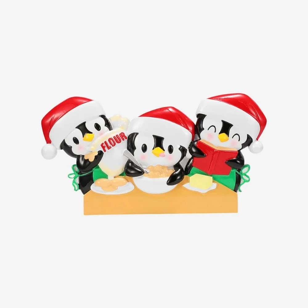 Penguin Baking Family of Ornament