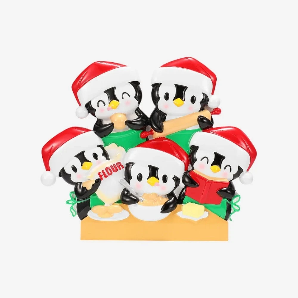 Penguin Baking Family of 5 Ornament