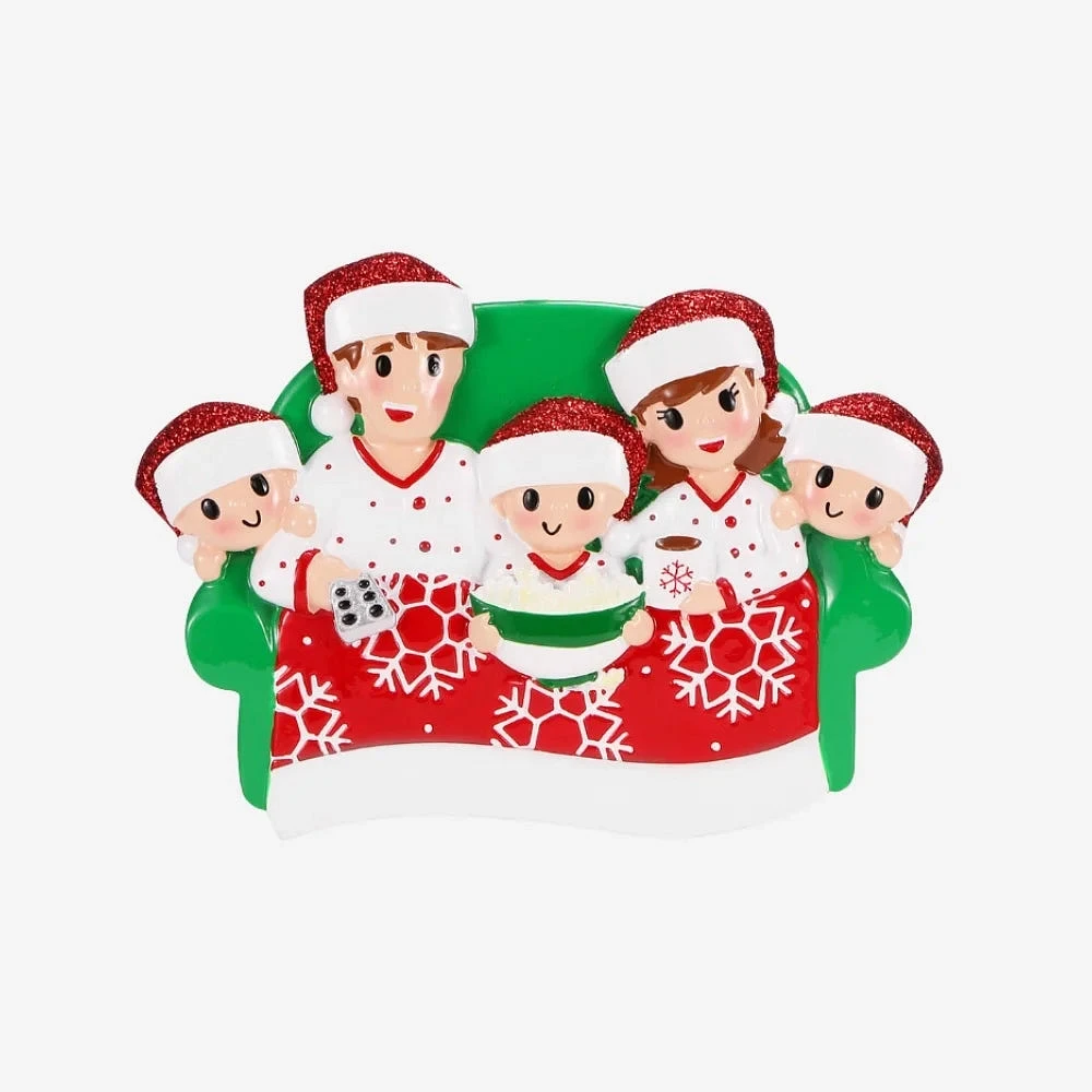 Family of 5 Movie Night Ornament