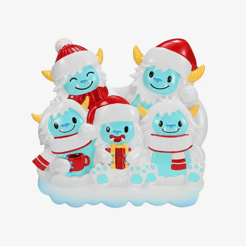 Yeti Family of 5 Ornament