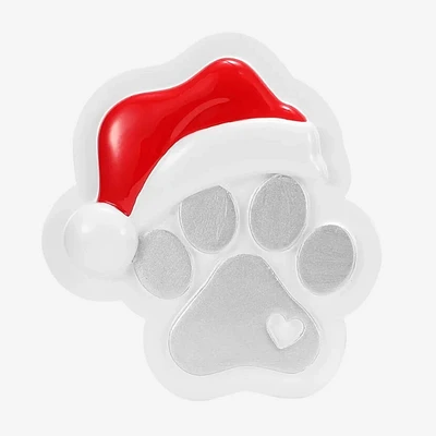 Paw Print with Santa Hat Ornament