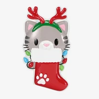 Cat with Reindeer Antlers Ornament