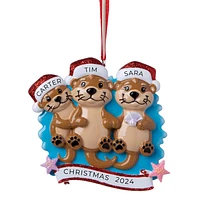 Otter family of 3 Ornament