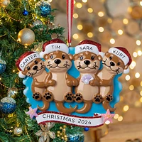 Otter family of 4 Ornament