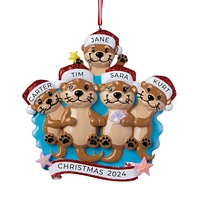 Otter family of 5 Ornament