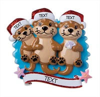 Otter family of 3 Ornament