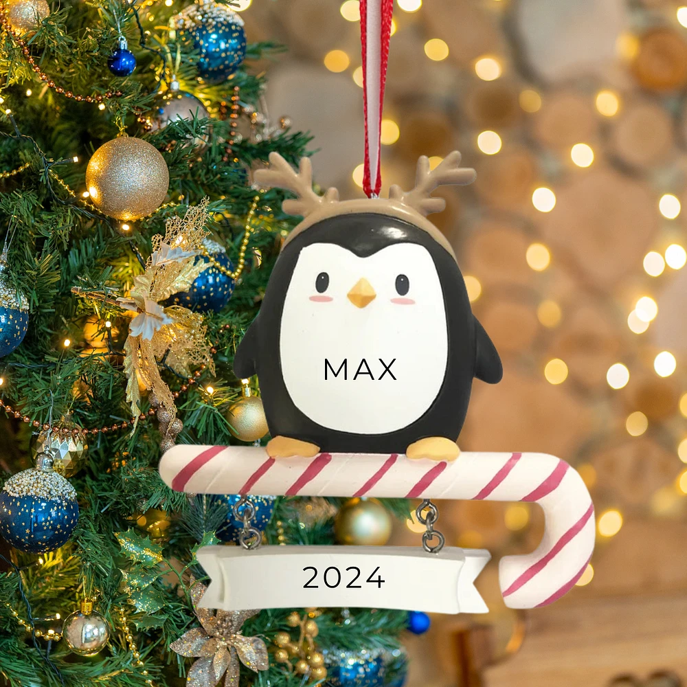 PENGUIN IN REINDEER COSTUME Ornament