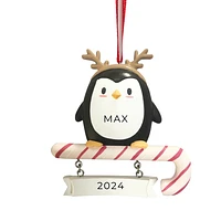 PENGUIN IN REINDEER COSTUME Ornament