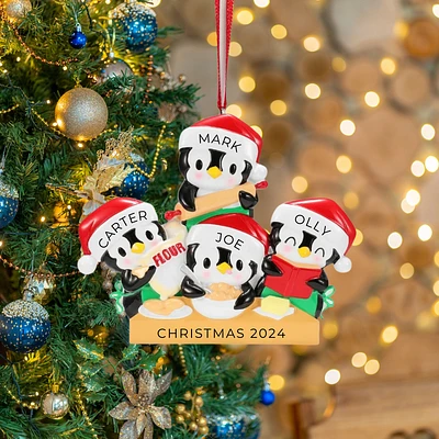 Penguin Baking Family of 4 Ornament