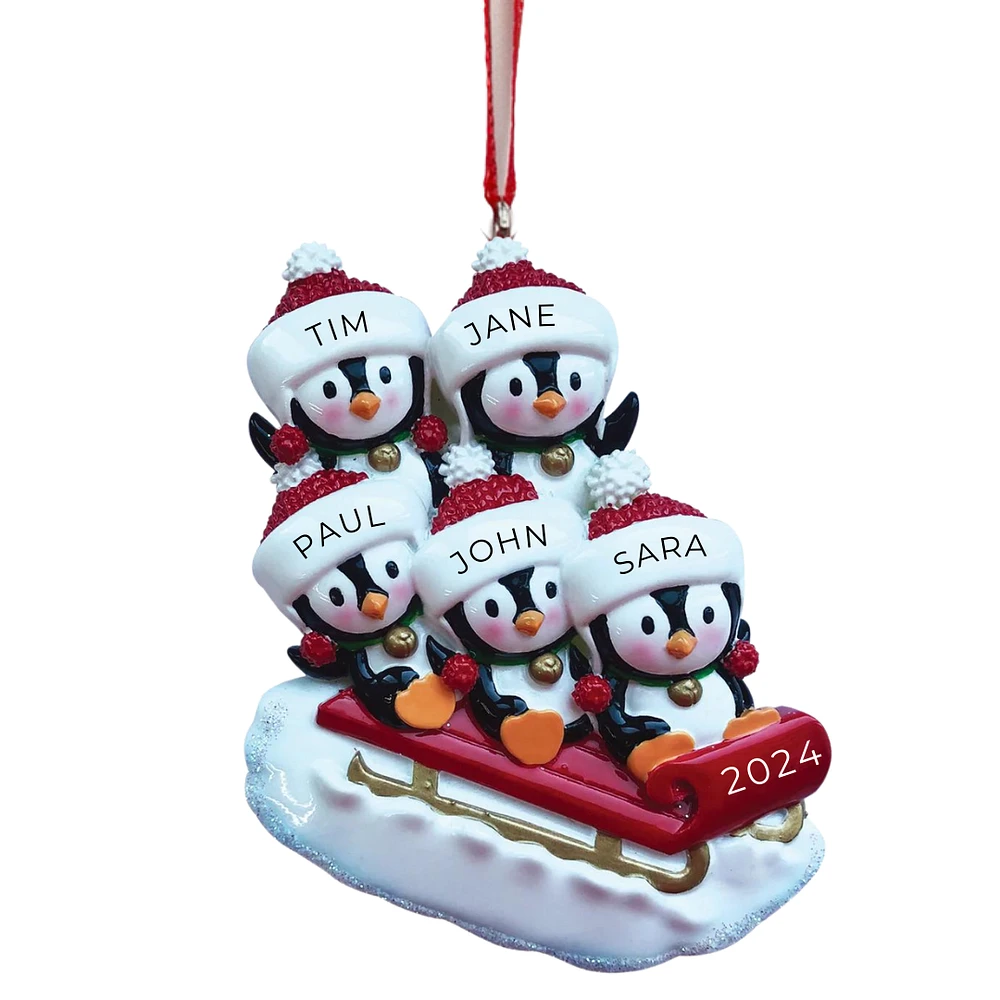 Penguin Family of 5 Ornament