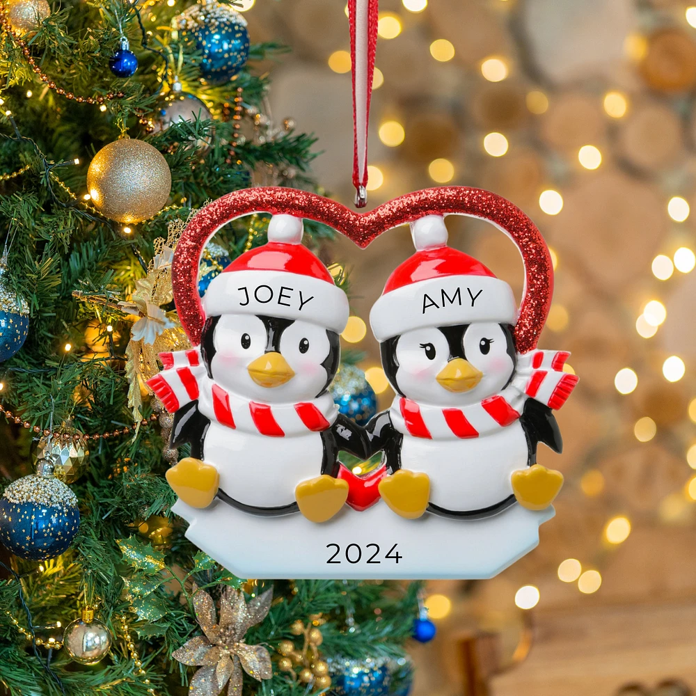 Penguins in Love Ornament