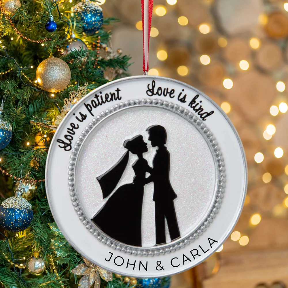 Bride and Groom Couple Silhouette Ornament