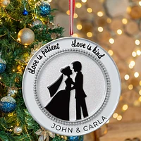 Bride and Groom Couple Silhouette Ornament