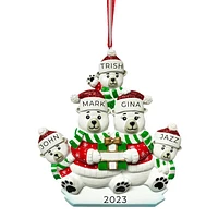 Polar Bear Family of 5 Ornament