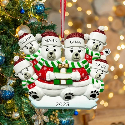 Polar Bear Family of 6 Ornament